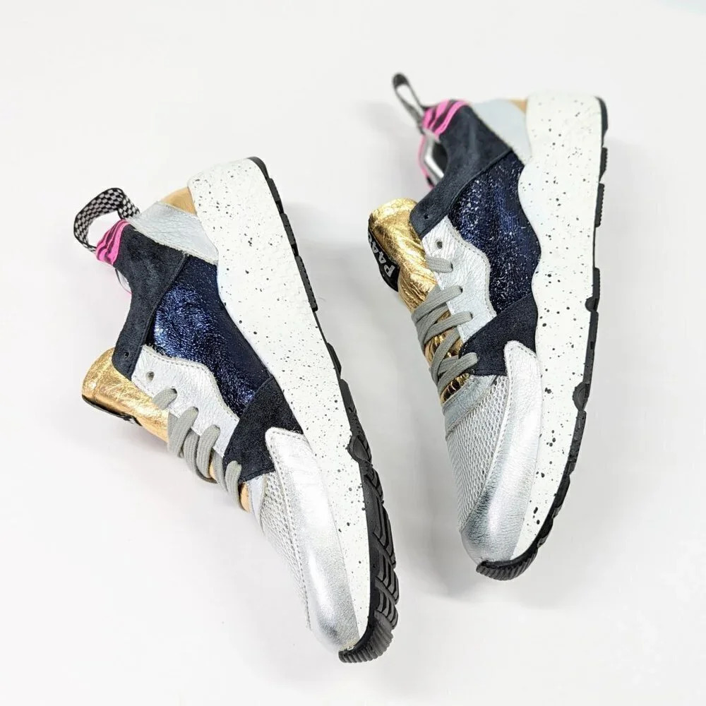 P448 Women's Alex Lace-Up Metallic Leather Sneakers Saturn Size 37 EU MSRP $298 - Picture 10 of 12